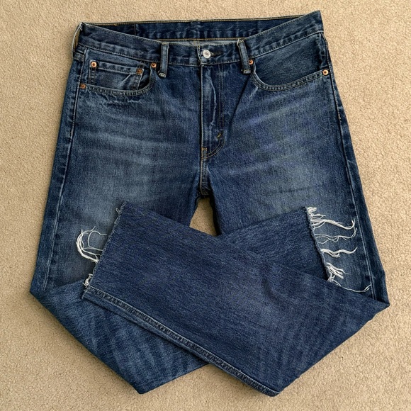 2017 Levi’s 502 Regular Fit Tapered Leg Raw Hem Size 34 - Picture 3 of 9